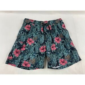 U.S Apparel Shorts Men's Size L Floral Pineapple Swim Trunks Lined Drawstring